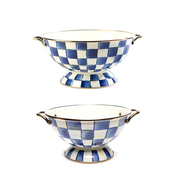 Brand New Mackenzie-Childs Royal Check Almost Everything Bowls, Set of 2 - Picture 3 of 4